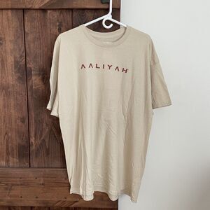 Aaliyah T-Shirt Womens Plus 2X Beige Graphic Short Sleeve Cotton Rue21+ New
